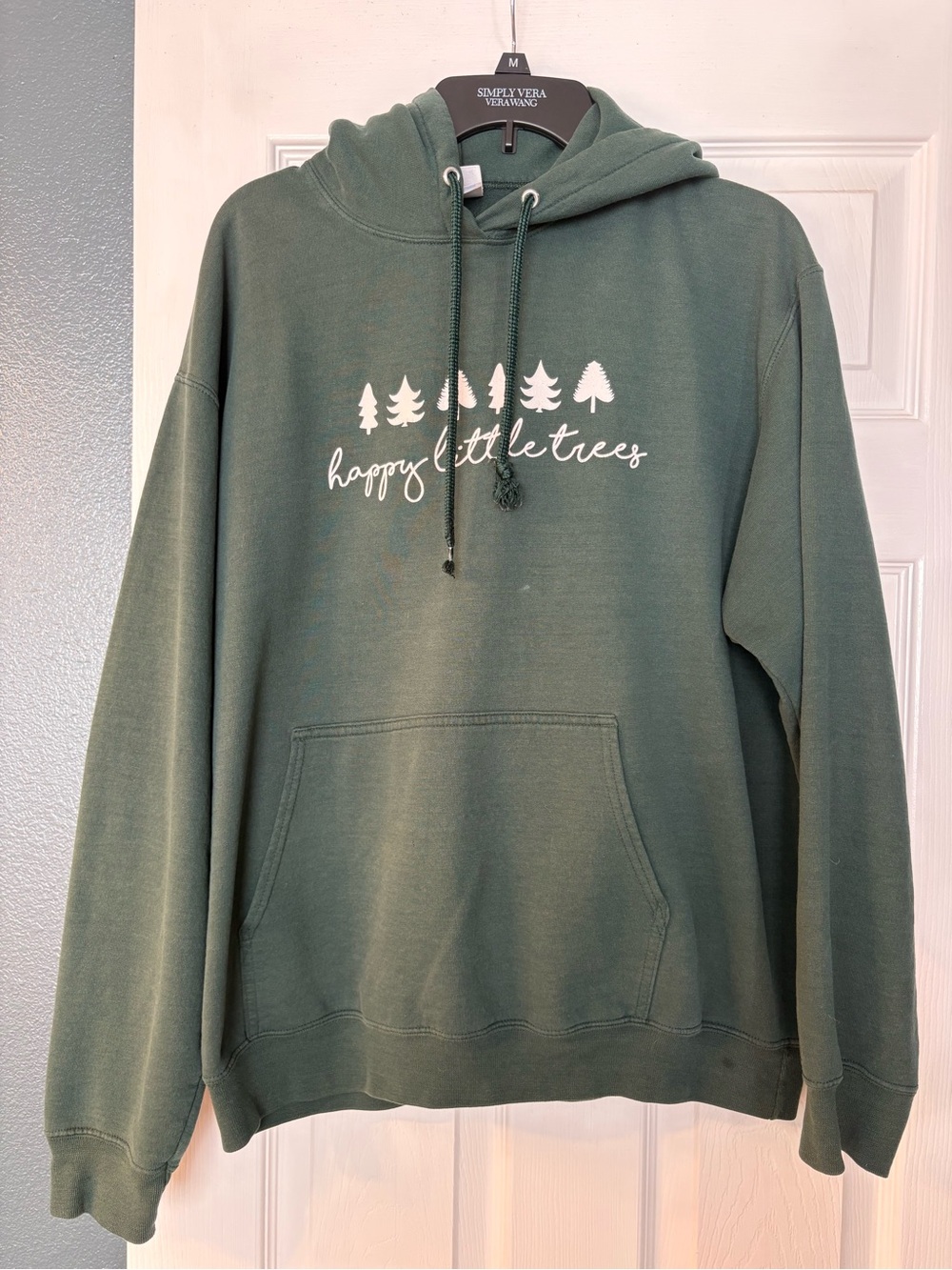 🔴10/$10! Green 'Happy Little Trees' Graphic Hoodie